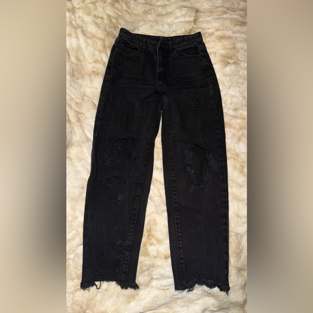 SHEIN womens Charcoal Relaxed Jeans